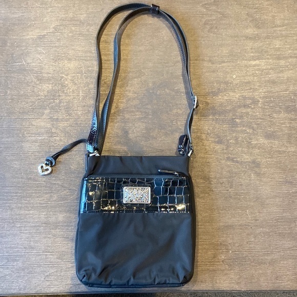 Black Brighton Nylon Crossbody, #F038952, Zip Closure - Picture 1 of 5